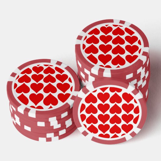 Rotherz Muster, Romantik, Liebe Pokerchips (Stapel)