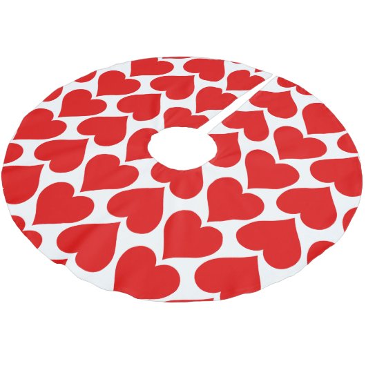 Rotherz Muster, Romantik, Liebe Polyester Weihnachtsbaumdecke (Schrägansicht)