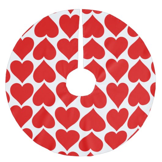 Rotherz Muster, Romantik, Liebe Polyester Weihnachtsbaumdecke (Vorderseite)