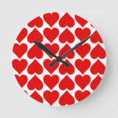 Rotherz Muster, Romantik, Liebe Runde Wanduhr (Vorderseite)