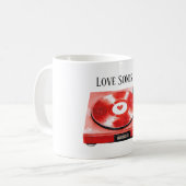 Rotherz-Schallplatten-Liebeslieder Kaffeetasse (Vorderseite Links)