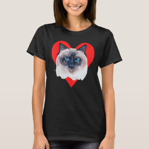 Rotherz süße Birma-Katze T-Shirt