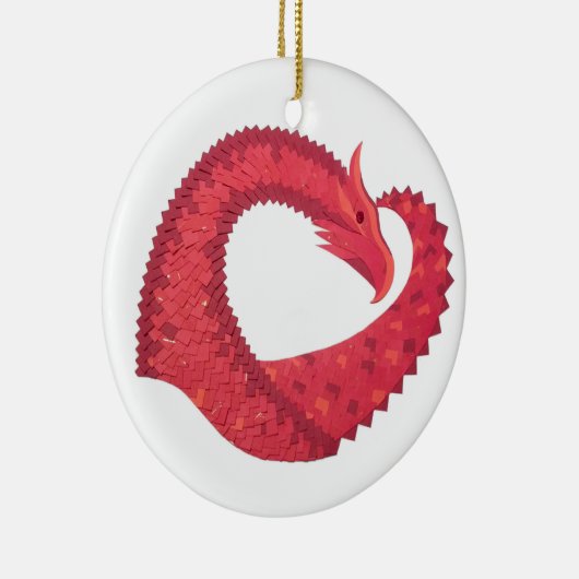 Rotherzdrache Keramik Ornament (Rechts)