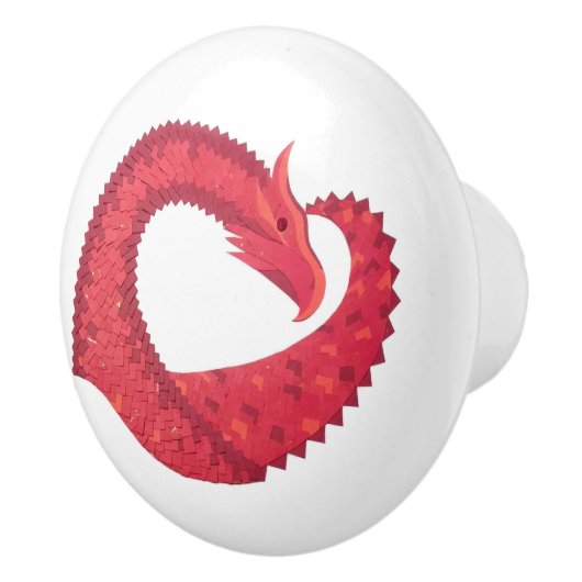 Rotherzdrache Keramikknauf (Rechts)