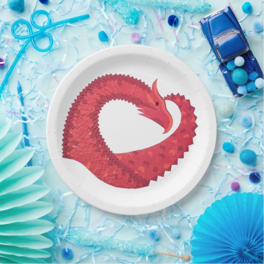 Rotherzdrache Pappteller (Party)