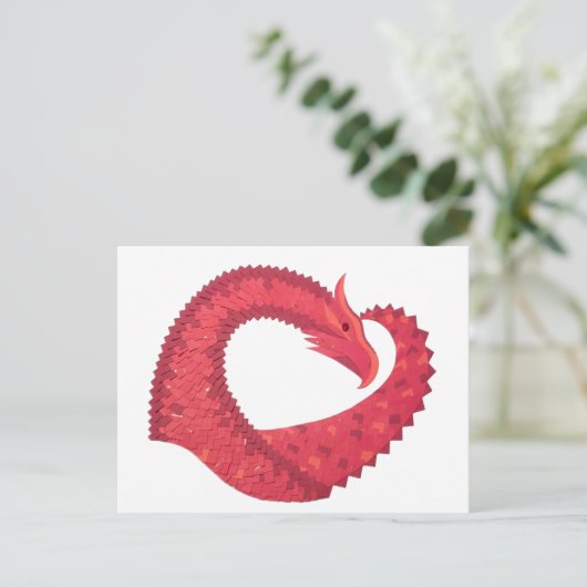 Rotherzdrache Postkarte (Stehend Vorderseite)