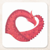 Rotherzdrache Rechteckiger Pappuntersetzer (Vorderseite)