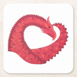 Rotherzdrache Rechteckiger Pappuntersetzer