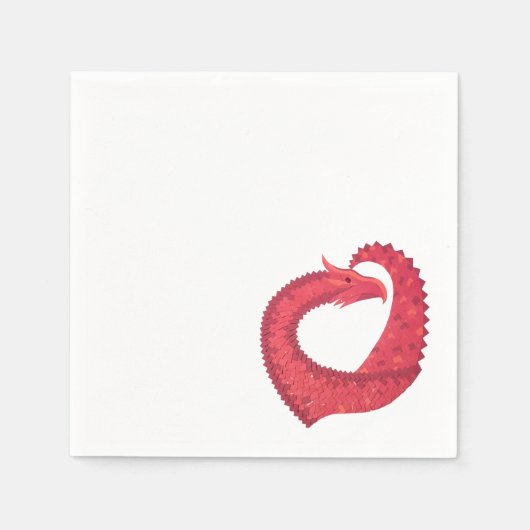 Rotherzdrache Serviette (Vorderseite)