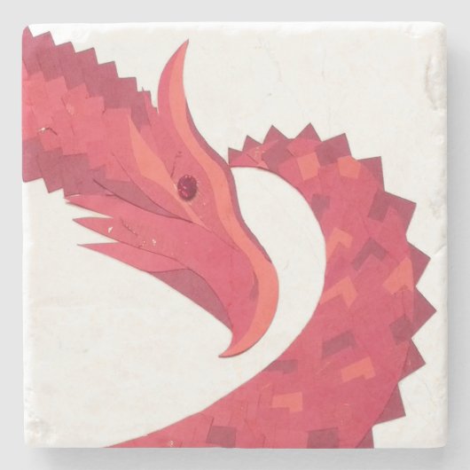 Rotherzdrache Steinuntersetzer (Vorderseite)