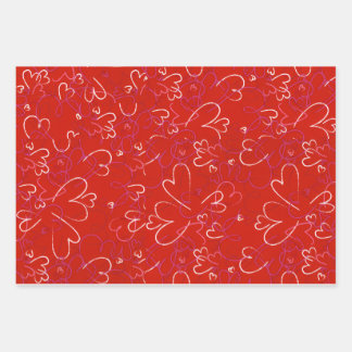 Rotherzen-Geschenkpapier Geschenkpapier Set