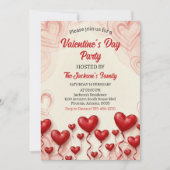 Rotherzen Valentinstag Party Einladung (Vorderseite)