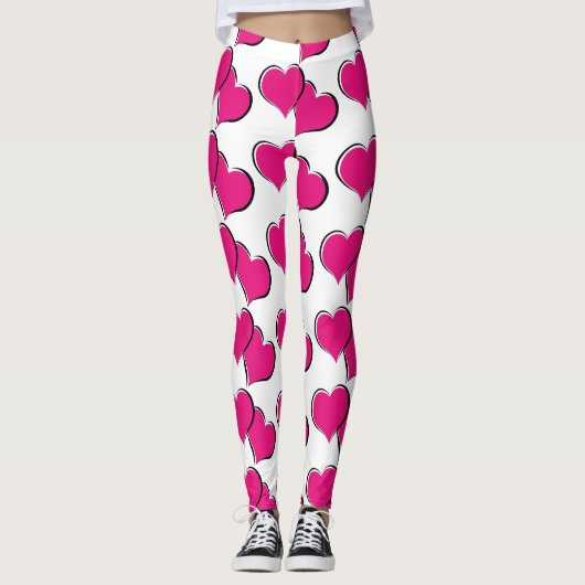 Rotherzen weiß leggings (Vorderseite)