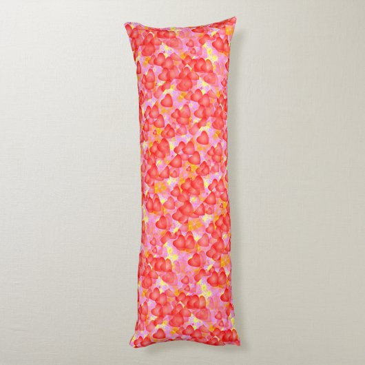 Rotherzenmuster Seitenschläferkissen (Rückseite (Vertikal))