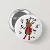 Rothirsch Rentier Button (Vorne & Hinten)