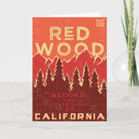 Rotholz-Nationalpark-Vintages Plakat Karte (Vorderseite)