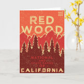 Rotholz-Nationalpark-Vintages Plakat Karte (Gelbe Blume)