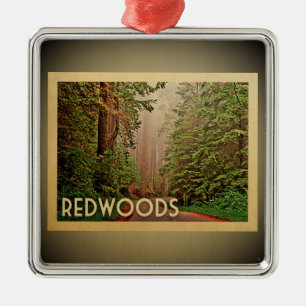 Rotholz-Vintage Reise-Verzierung Kalifornien Silbernes Ornament