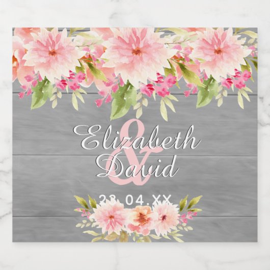 Rotholzblütenblumen Schaumweinetikett (Einzelnes Label)