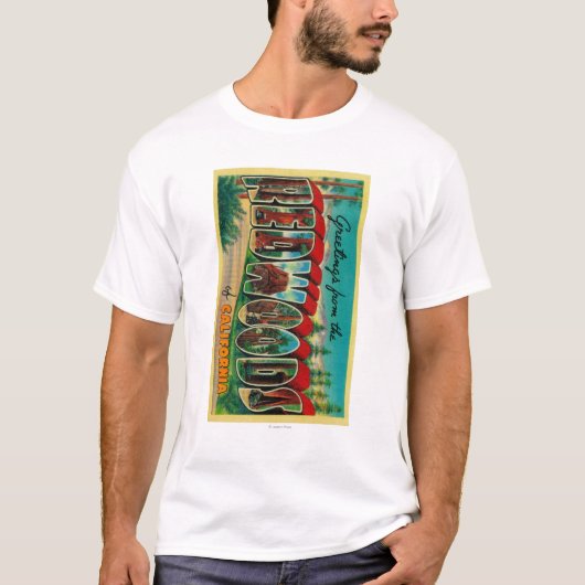 Rothölzer, Kalifornien - große Buchstabe-Szenen T-Shirt (Vorderseite)