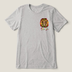Rotholzkopf rot-gelb Jamaika eine Liebe Tri-Blend Shirt
