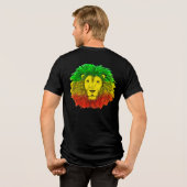 Rotholzkopf rot-gelb Jamaika eine Liebe Tri-Blend Shirt (Rückseite voll)