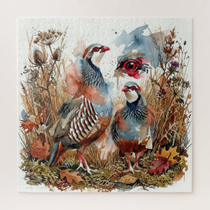 Rothühner-Paar-Kunstwerk Puzzle