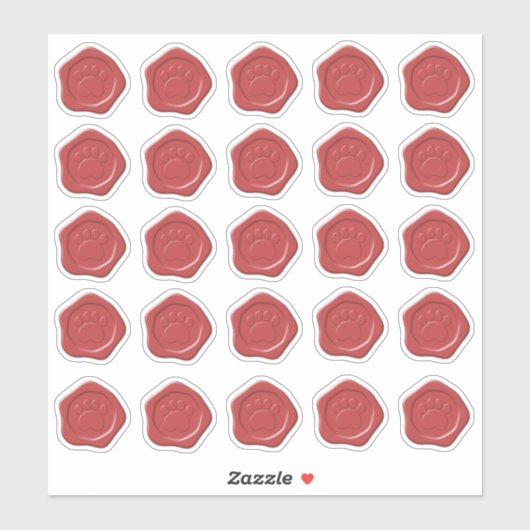 Rothundpfoten Wachs Siegel Aufkleber (Blatt)