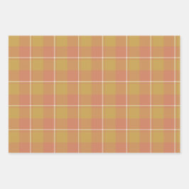 Roti and Japonica Plaid Tan Peach Geschenkpapier Set