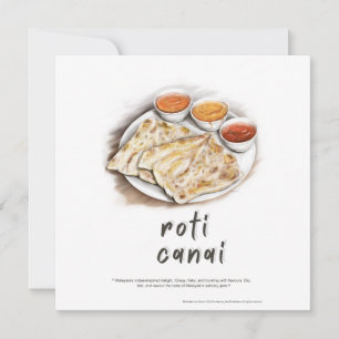 Roti Canai Malaysia Holiday Postcard Feiertagskarte