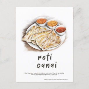 Roti Canai Malaysia Holiday Postcard Feiertagspostkarte