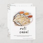 Roti Canai Malaysia Holiday Postcard Feiertagspostkarte (Vorne/Hinten)