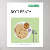 Roti Prata, Malaysia Travel Food Wall Art Poster (Vorne)