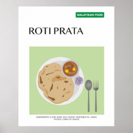 Roti Prata, Malaysia Travel Food Wall Art Poster