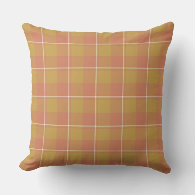 Roti Tan and Japonica Brown Plaid Kissen (Vorderseite)