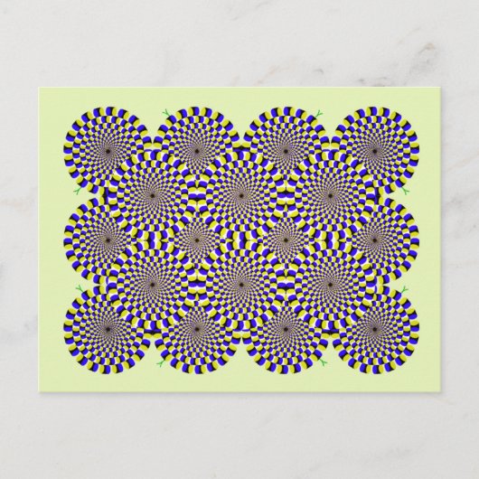 Rotierende Schlangen optische Täuschung Postkarte (Vorderseite)