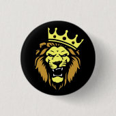 Rotierter Löwe mit Krone Button (Vorderseite)