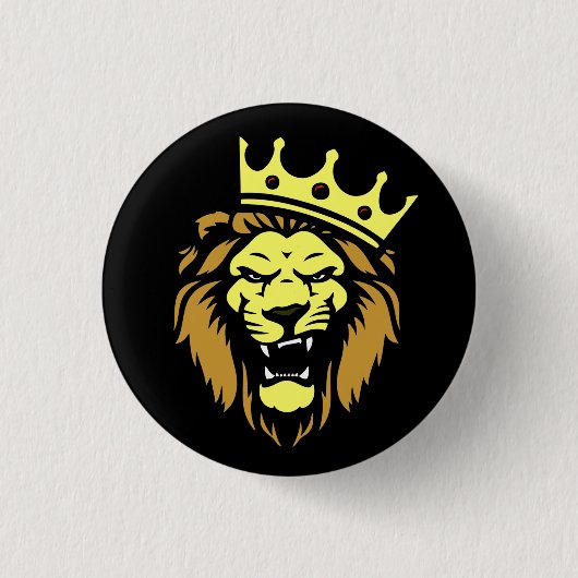Rotierter Löwe mit Krone Button (Vorderseite)