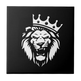 Rotierter Löwe mit Krone Fliese