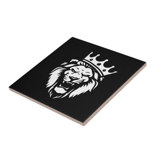 Rotierter Löwe mit Krone Fliese (Seite)