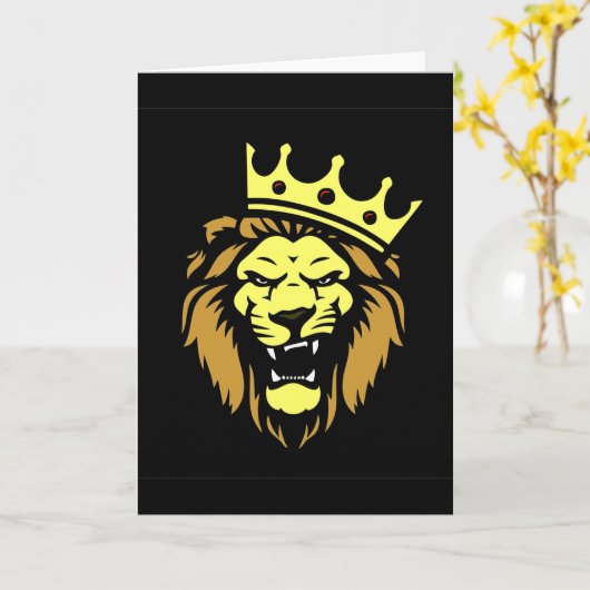 Rotierter Löwe mit Krone Karte (Gelbe Blume)