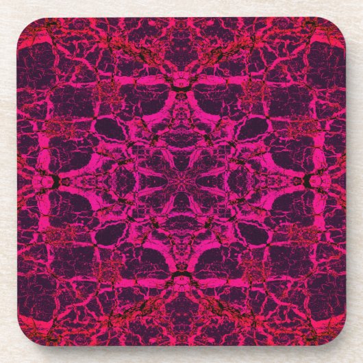 Rotkaleidoskopmuster Getränkeuntersetzer (Vorderseite)