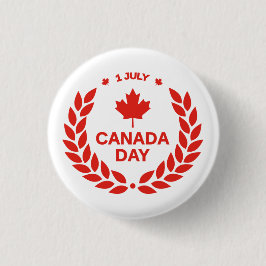 Rotkanadisches Ahornblatt 1. Juli Button