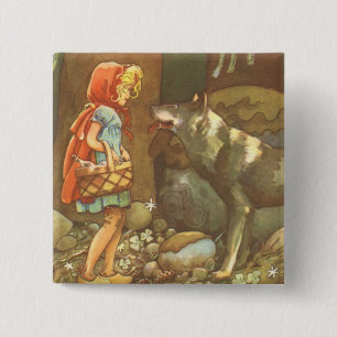 Rotkäppchen, altes Märchen Button