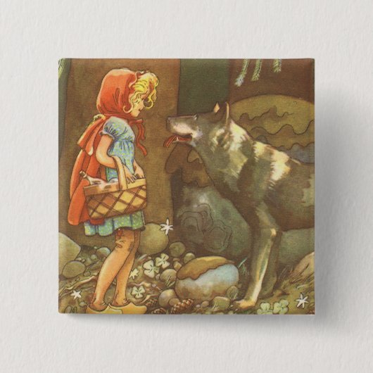 Rotkäppchen, altes Märchen Button (Vorderseite)