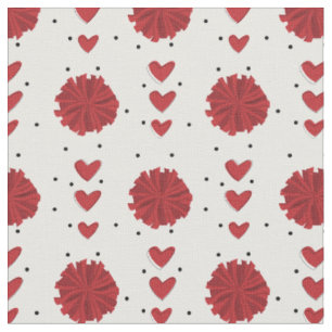 Rotkäppchen-Chef Pom Poms & Hearts-Muster Stoff