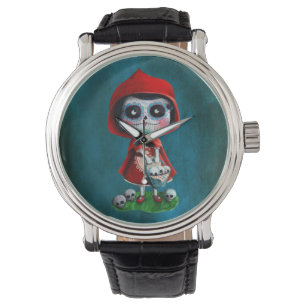 Rotkäppchen Dia de Los Muertos Little Armbanduhr