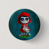 Rotkäppchen Dia de Los Muertos Little Button (Vorderseite)