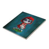 Rotkäppchen Dia de Los Muertos Little Fliese (Seite)