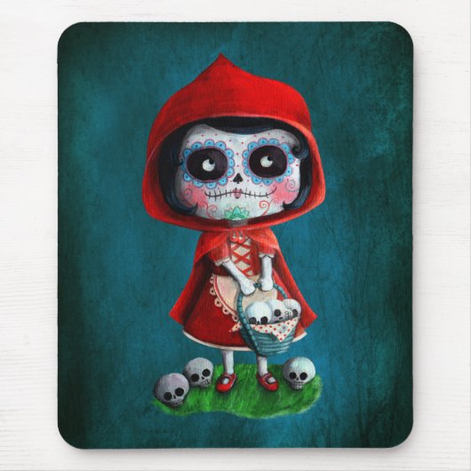 Rotkäppchen Dia de Los Muertos Little Mousepad (Vorne)